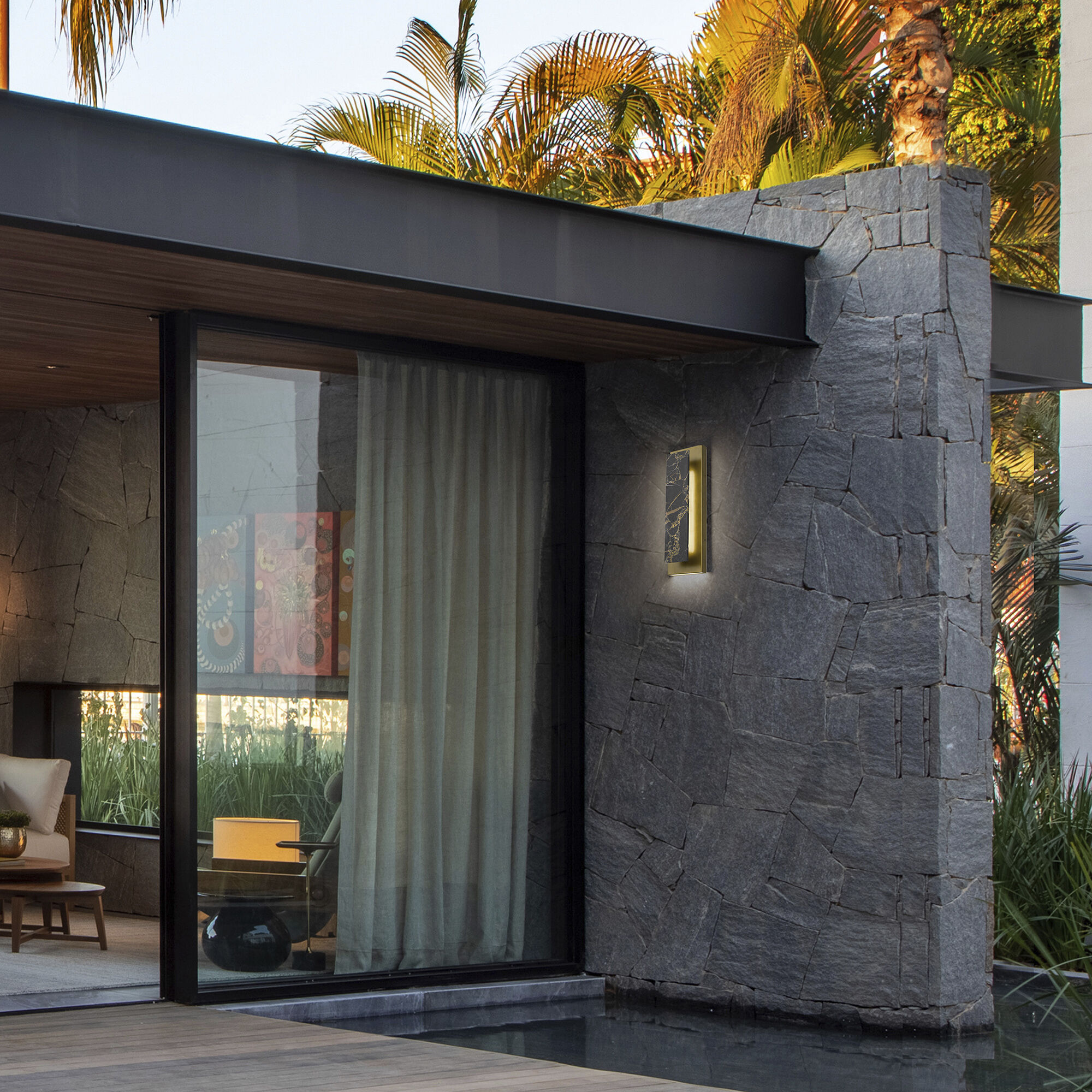 Zoey LED 18 inch Painted Antique Brass Outdoor Wall Sconce